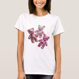 Chic Silber PINK TEDDY BÄREN Zitat Design T-Shirt