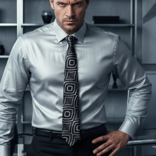 Chic Silber- und Schwarzfunkelhochzeit Krawatte