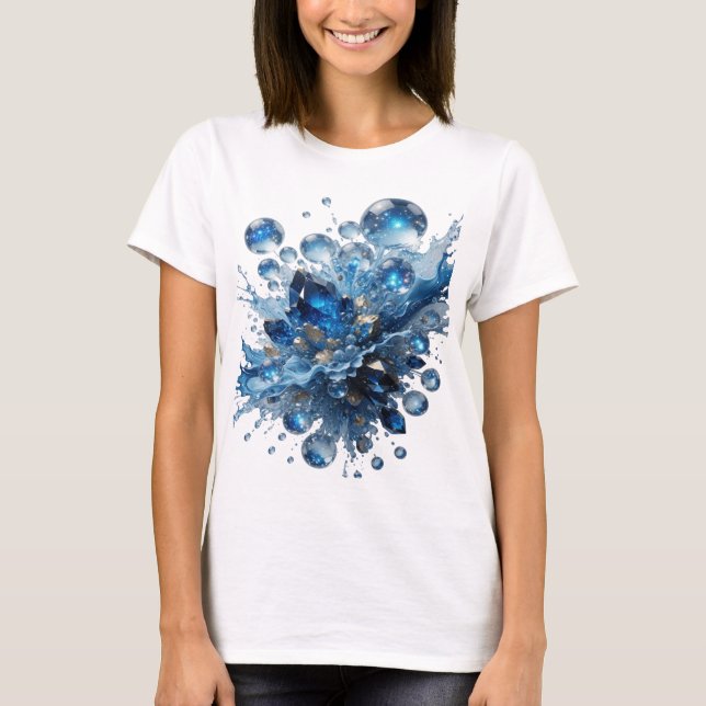 Chic Silber WATER ELEMENT Custom-T-Shirt T-Shirt (Vorderseite)