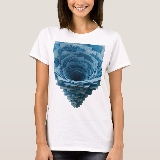 Chic Silbernes BLUE TORNADO Design T-Shirt (Vorderseite)