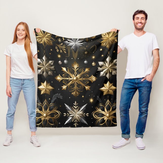 Chic Silver and Gold Schneeflocken Fleecedecke (Beispiel)