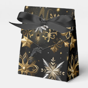 Chic Silver and Gold Schneeflocken Zelt Geschenkschachtel