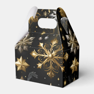 Chic Silver and Gold Snowflakes Gable Geschenkschachtel