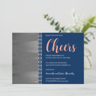 Chic Silver Art Deco Neue Jahre Einladung