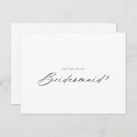 Chic Silver Bridesmaid Vorschlag Note Card