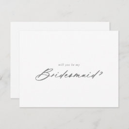 Chic Silver Bridesmaid Vorschlag Note Card Mitteilungskarte