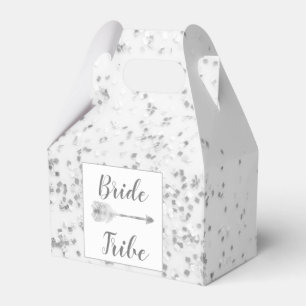 Chic Silver Confetti Bride Stamm Gevor Box Geschenkschachtel