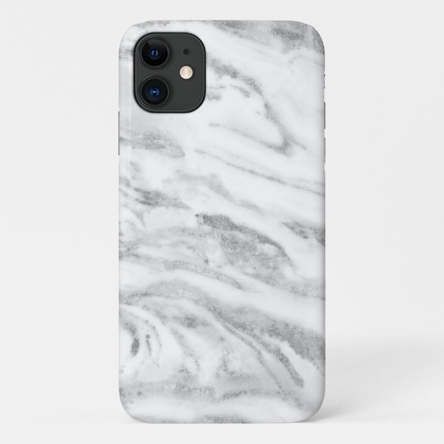 Chic Silver Foil Classic Marmor Case-Mate iPhone Hülle (Rückseite)