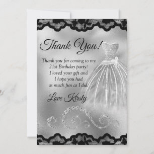 Chic Silver Foil Diamonds jedes Alter Geburtstag  Dankeskarte