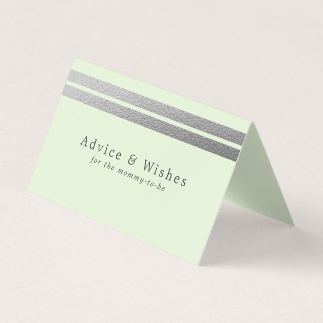 Chic Silver Foil Streifen | Minze Green Advisor Ca Visitenkarten (Vorderseite)