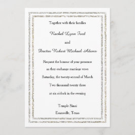 Chic Silver Glittered Trim - 12x18Wedding Einladun Einladung