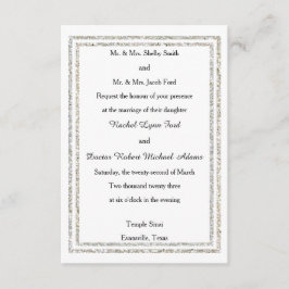 Chic Silver Glittered Trim -3x5 Einladung Hochzeit