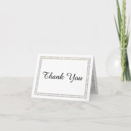 Chic Silver Glittered Trim - Danke Karte