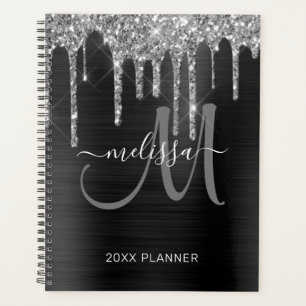 Chic Silver Glitzer Black Brushed Metal 2022 Planer
