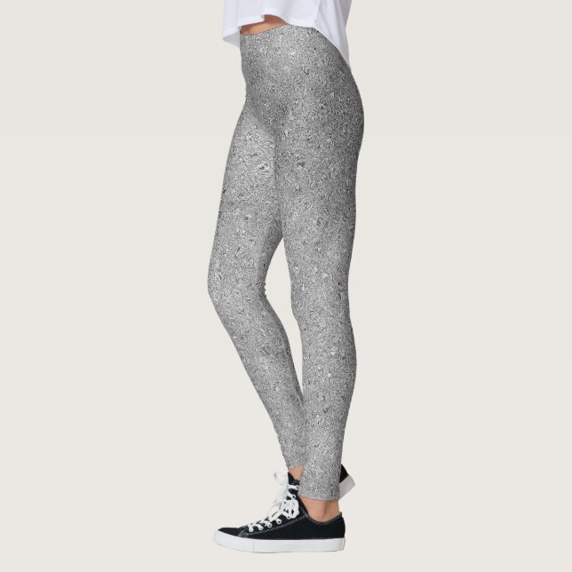 Chic Silver Glitzer Foil Sparkone Leggings