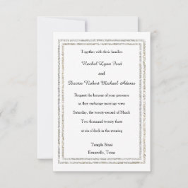Chic Silver Glitzer Trim - 3x5 Einladung zur Hochz