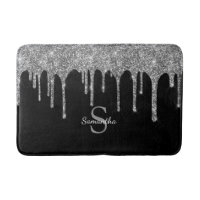 Chic Silver Glitzer Tropfen Sparkle Monogram Name