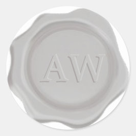 Chic Silver Grey Monogram Wedding Wax Siegel Runder Aufkleber