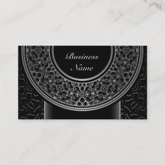 Chic Silver Medallion Business Card 3 Visitenkarte (Vorderseite)