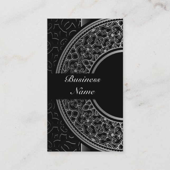 Chic Silver Medallion Business Card 4 Visitenkarte (Vorderseite)