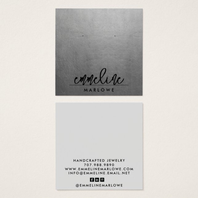 Chic Silver Modern MinimalBlack Earring Jewelry (Vorne & Hinten)