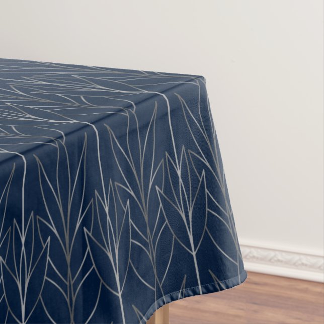 Chic Silver Navy Blue Elegant Deko Luxury Klasse Tischdecke (Beispiel)