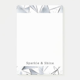 Chic Silver White Triangle Post-it Klebezettel
