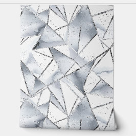 Chic Silver White Triangle Tapete