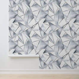 Chic Silver White Triangle Tapete
