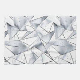 Chic Silver White Triangle Weihnachten Geschirrtuch