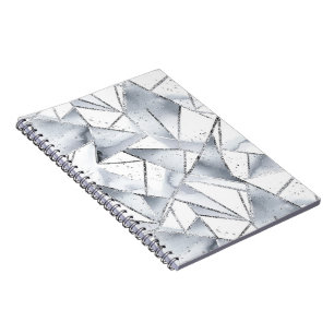 Chic Silver White Triangle Weihnachten Notizblock