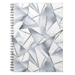Chic Silver White Triangle Weihnachten Notizblock
