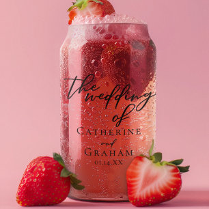 Chic Simple Black Script Wedding Keepake Dosenglas