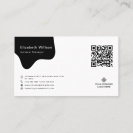 Chic Simple Business Logo Beruflich QR Code Visitenkarte