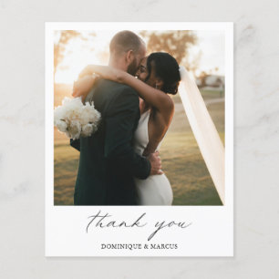 Chic Simple Foto Hochzeit Dankeschön Card