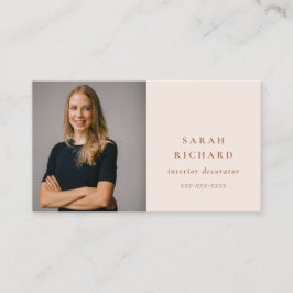 Chic Simple Minimal Blush Rose Berufliches Foto Visitenkarte