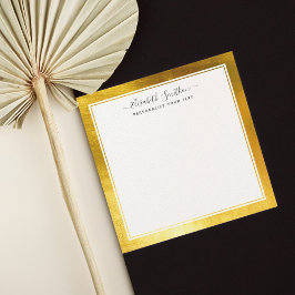 Chic Simple Minimal White Gold Personal Stationery Mitteilungskarte