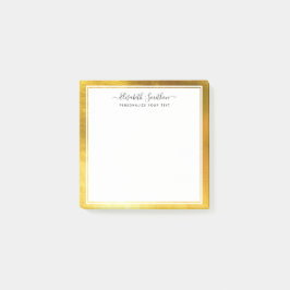 Chic Simple Minimal White Gold Personal Stationery Post-it Klebezettel