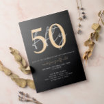 Chic Simple Minimalistisch Black Gold 50. Geburtst Einladung<br><div class="desc">Chic Simple Minimalistisch Black Gold 50. Geburtstag Einladung</div>