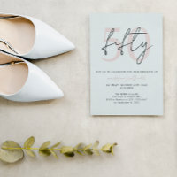 Chic Simple Minimalistisch Blush Pink 50. Brithday