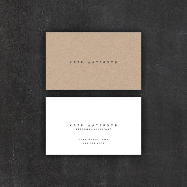 Chic Simple Minimalistisch Kraft Paper Visitenkarte (Von Creator hochgeladen)