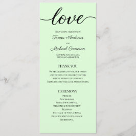 Chic Simple Mint green Wedding Liebe Script Programm