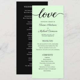 Chic Simple Mint green Wedding Liebe Script Programm