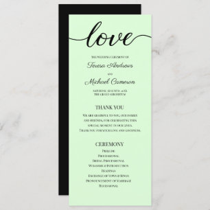 Chic Simple Mint green Wedding Liebe Script Programm