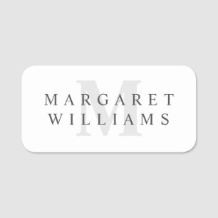 Chic Simple Modern Minimalistisch Monogram Namensschild