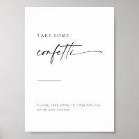 Chic + Simple Modern Script Confetti Toss Zeichen