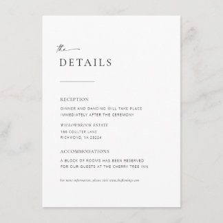 Chic + Simple Modern Script Wedding Card Begleitkarte