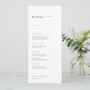 Chic + Simple Modern Script Wedding Menu Menükarte