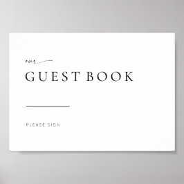 Chic + Simple Modern Wedding Guest Book Sign Poster