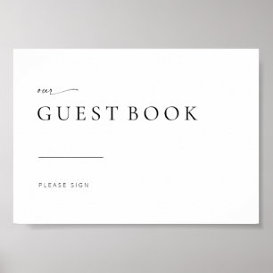 Chic + Simple Modern Wedding Guest Book Sign Poster